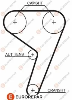 Ремінь ГРМ Ford Fiesta/Focus 1.4i/1.6 16V (117z) 98- EUROREPAR 1633142480