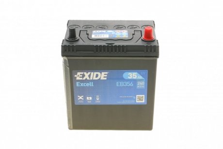 Аккумуляторная батарея 35Ah/240A (187x127x220/+R/B00/B1) Excell Азия EXIDE EB356 (фото 1)