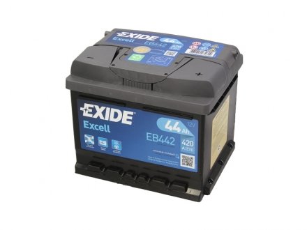 Акумуляторна батарея 44Ah/420A (207x175x175/+R/B13) Excell EXIDE EB442