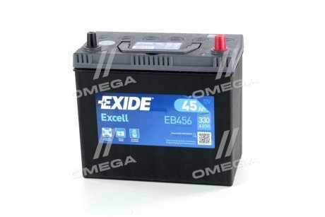 Акумуляторна батарея 45Ah/330A (237x127x227/+R/B00) Excell Азія EXIDE EB456 (фото 1)