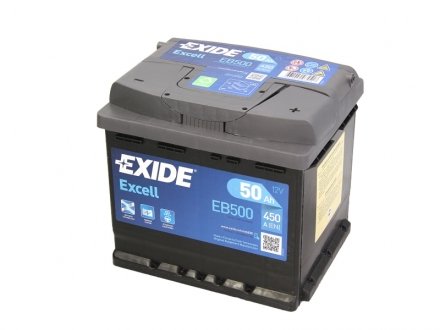 Акумуляторна батарея 50Ah/450A (207x175x190/+R/B13) Excell EXIDE EB500