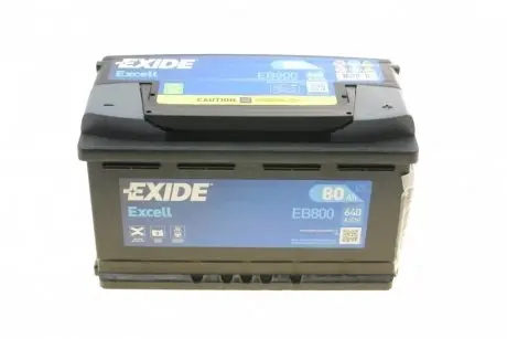 Акумуляторная батарея 80Ah/640A (315x175x190/+R/B13) Excell EXIDE EB800