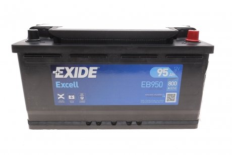 АКБ 6СТ-95 R+ (пт800) (необслуж) EXCELL EXIDE EB950 (фото 1)