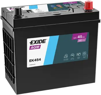Акумуляторная батарея 45Ah/380A (227x127x227/+R/B00) (Start-Stop AGM) EXIDE EK454