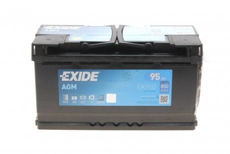 Акумуляторна батарея 95Ah/850A (353x175x190/+R/B13) (Start-Stop AGM) EXIDE EK950