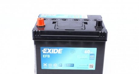 Аккумуляторная батарея 60Ah/520A (230x173x222/+L/B00) (Start-Stop EFB) Азия EXIDE EL605
