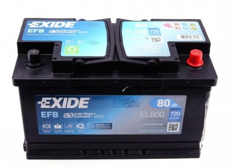 Акумуляторна батарея 80Ah/720A (315x175x190/+R/B13) (Start-Stop EFB) EXIDE EL800 (фото 1)