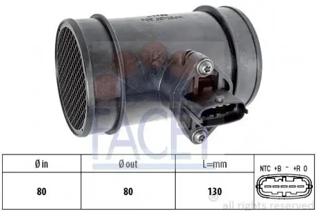 Расходомер воздуха (5 конт.) JUMPER/ DUCATO 2.2-3.2 97- FACET 10.1034