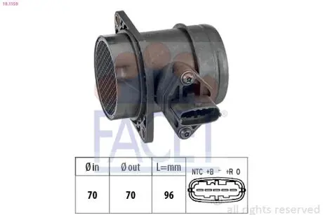 Расходомер воздуха (5 конт.) FIAT MAREA/MULTIPLA/LADA 1.3-2.4D 87-10 FACET 10.1159