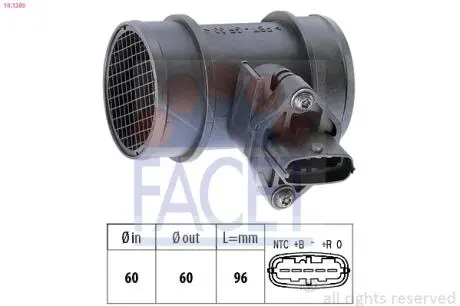 Расходомер воздуха (5 конт.) OPEL Combo, Astra H 1.0/1.2/1.4 03- FACET 10.1285