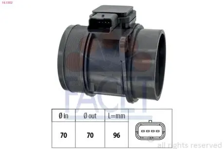 Расходомер воздуха 2.0HDi (100kw) Citroen C4 07-/Peugeot 307 04- FACET 10.1302