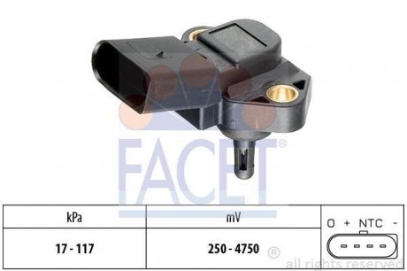 Датчик тиску наддуву VW Caddy II 1.4 (95-04) FACET 10.3071 (фото 1)