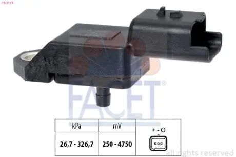 Датчик давления наддува Citroen C5 / Ford Fiesta/Transit Courier / Peugeot 407 1.4-2.2 Hdi/TDCi 06-> FACET 10.3134