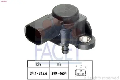 Датчик абсолютного давления (Manifold Air Pressure Sensor, MAP sensor) FACET 10.3165