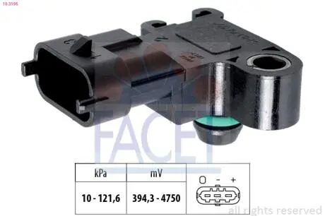 Датчик давления наддува Chevrolet Aveo / Opel Astra/Corsa 1.0-1.8 i/Turbo 06-> FACET 10.3195