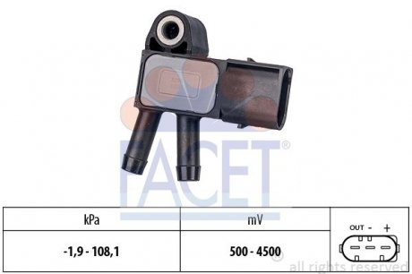 Датчик давления выхлопных газов MB OM646/651 06- FACET 10.3294