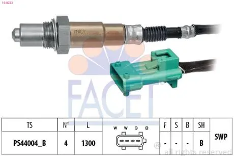 Датчик кислорода (лямбда-зонд) Berlingo/Partner 1.6i 08- FACET 10.8222