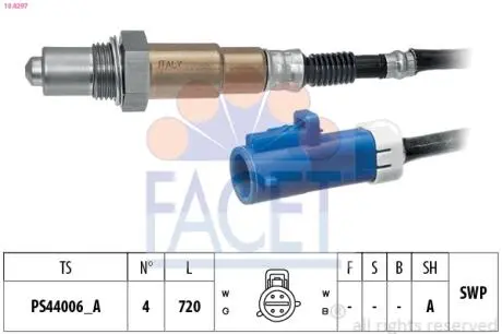 Датчик кислорода (лямбда-зонд) Ford Connect 1.6 EcoBoost (13-) FACET 10.8297