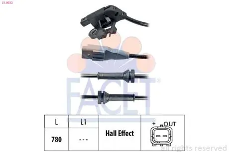 Датчик ABS FACET 210032