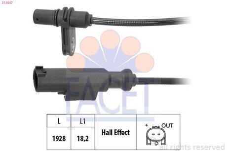 Датчик ABS (задній) MB Sprinter/VW Crafter 11- (R) FACET 210247