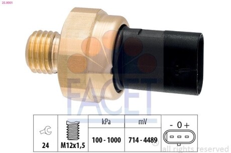 Датчик давления масла FACET 250001