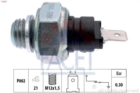 Датчик давления масла OM 601/611 >03 FACET 7.0001