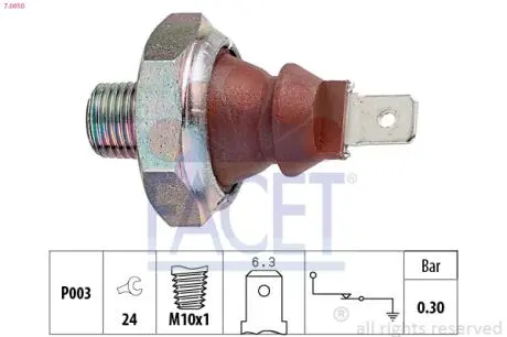 Датчик давления смазки FACET 70010