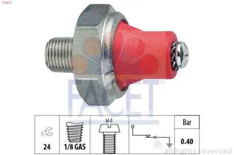 Датчик давления смазки FACET 70014