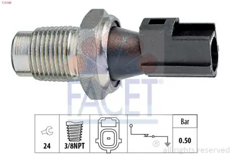 Датчик давления масла (0,5bar/1 конт/черный) MONDEO 2.2-3.0 00-07 FACET 7.0148