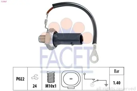 Датчик давления смазки FACET 70167