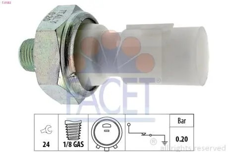 Датчик давления масла Hyundai i20 1.2 (12-15) FACET 7.0182