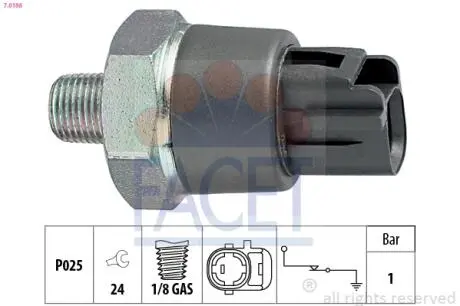 Датчик давления смазки FACET 70188
