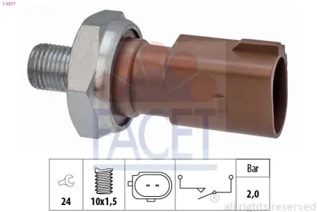 Датчик давления масла (2.0 bar) Golf/Passat/Octavia 1.6/2.0TDI 12- FACET 7.0217