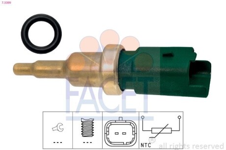 Датчик температури охолоджуючої рідини FACET 73399 (фото 1)