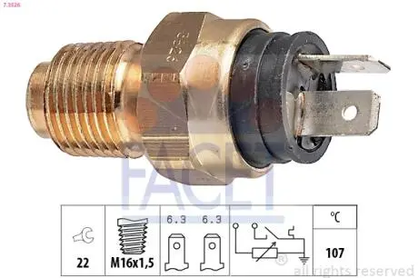 Датчик включения вентилятора Ducato 2.5-2.8D/TD/Jumper/Boxer 2.8HDi (02-) FACET 7.3526
