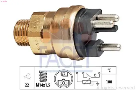 Датчик включения вентилятора MB W124/201 M102 (3 конт.) FACET 7.3529