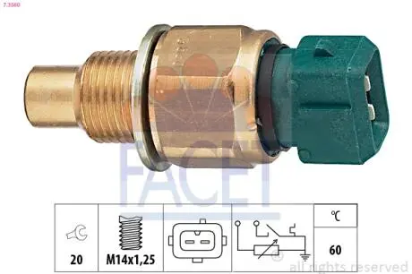 Датчик температуры жидкости охлаждения FACET 73560