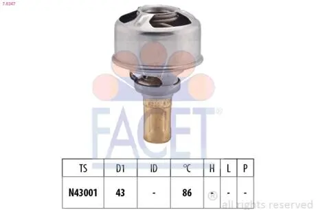Термостат системи охолодження FACET 7.8247