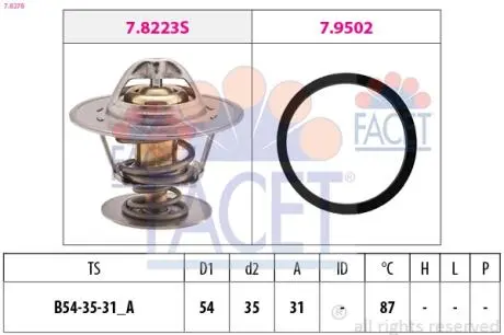 Термостат T4/T5/VW/Audi 1.9D/TD/2.0 FACET 7.8278