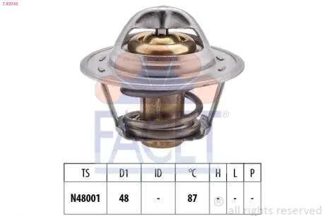 Термостат Transit 2.0i -94 (87 C) FACET 7.8374S
