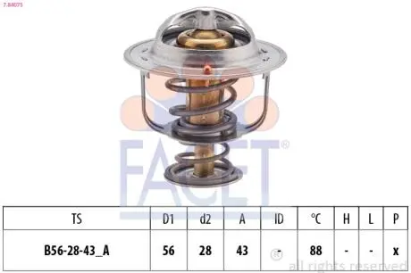 Термостат Mitsubishi Lancer 1.6 (03-08) FACET 7.8407S