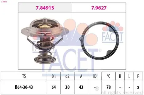 Термостат системы охлаждения FACET 78491