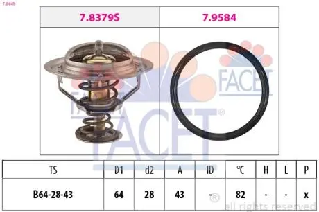 Термостат системы охлаждения FACET 78649