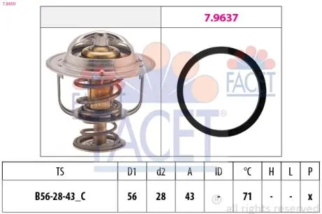 Термостат системи охолодження FACET 78650