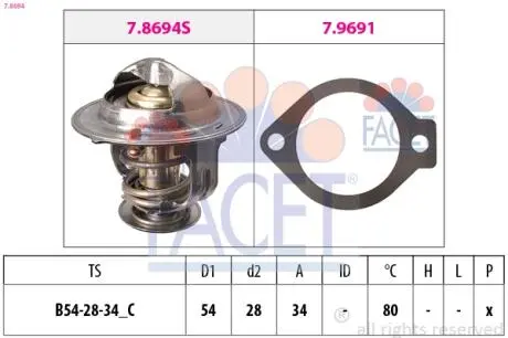 Термостат системы охлаждения FACET 78694