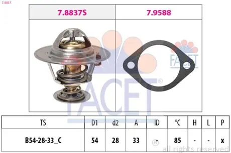 Термостат системы охлаждения FACET 78837