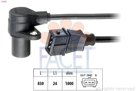 Датчик оборотов коленвала Opel Astra 2.0 Turbo (00-) FACET 9.0296