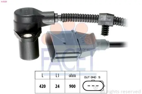 Датчик положення коленвала VW T4/T5 2.8-3.2 i 00-> FACET 9.0320
