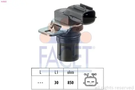 Датчик оборотов коленвала Ford C-Max/Fiesta/Focus 1.25-2.5 i/TDCI/Ti/DI/TDDi/TDI (98-) FACET 9.0322