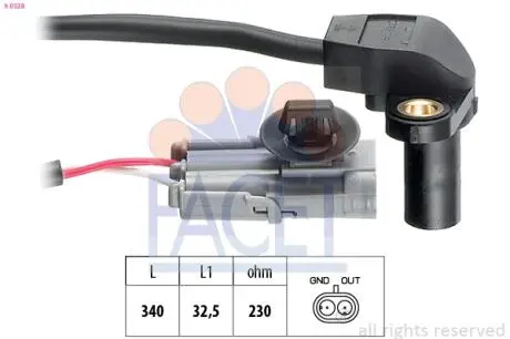 Датчик коленчатого вала. Датчик коленчатого вала, маховик FACET 90328